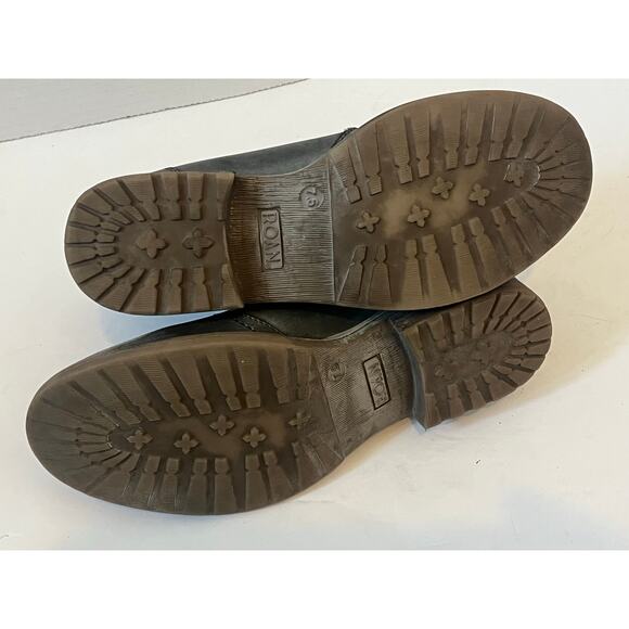 Women's Roan Gray Distressed Winter Fall Leather Ankle Boot Bootie Size 7.5 - Picture 8 of 8